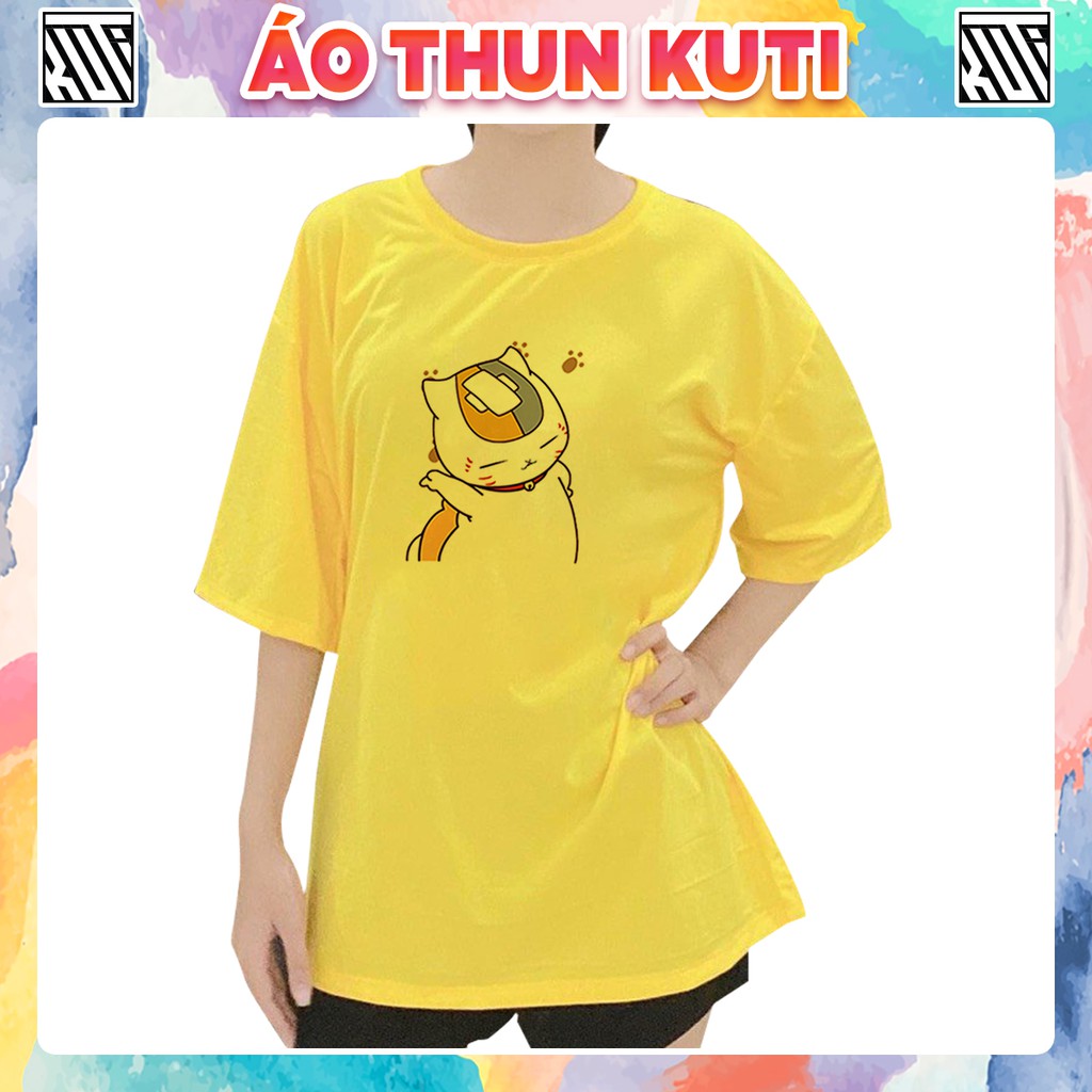 Áo Thun Tay Lỡ Mèo Dễ Thương Unisex Kuti Basic Tee Phông Trơn Nam Nữ Form Rộng Freesize Phong Cách Ulzzang Hàn Quốc