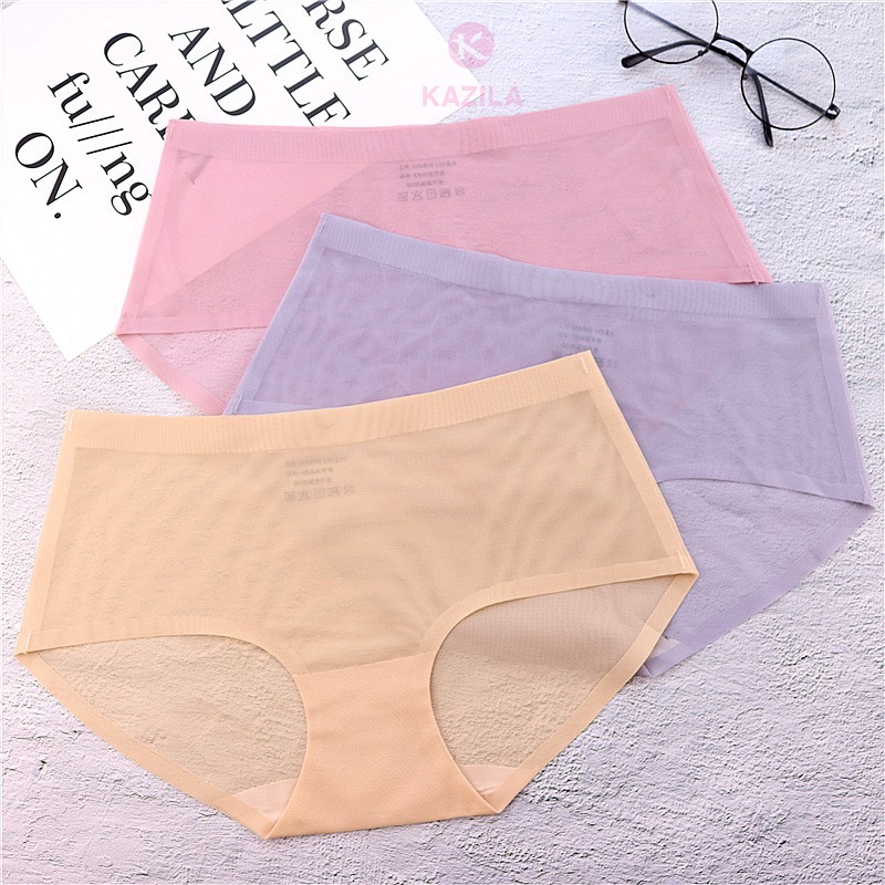 Quần lót nữ thun lạnh dạng lưới sexy freesize, quần xì nữ siêu mỏng thoáng khí co giãn Kazila QLH19