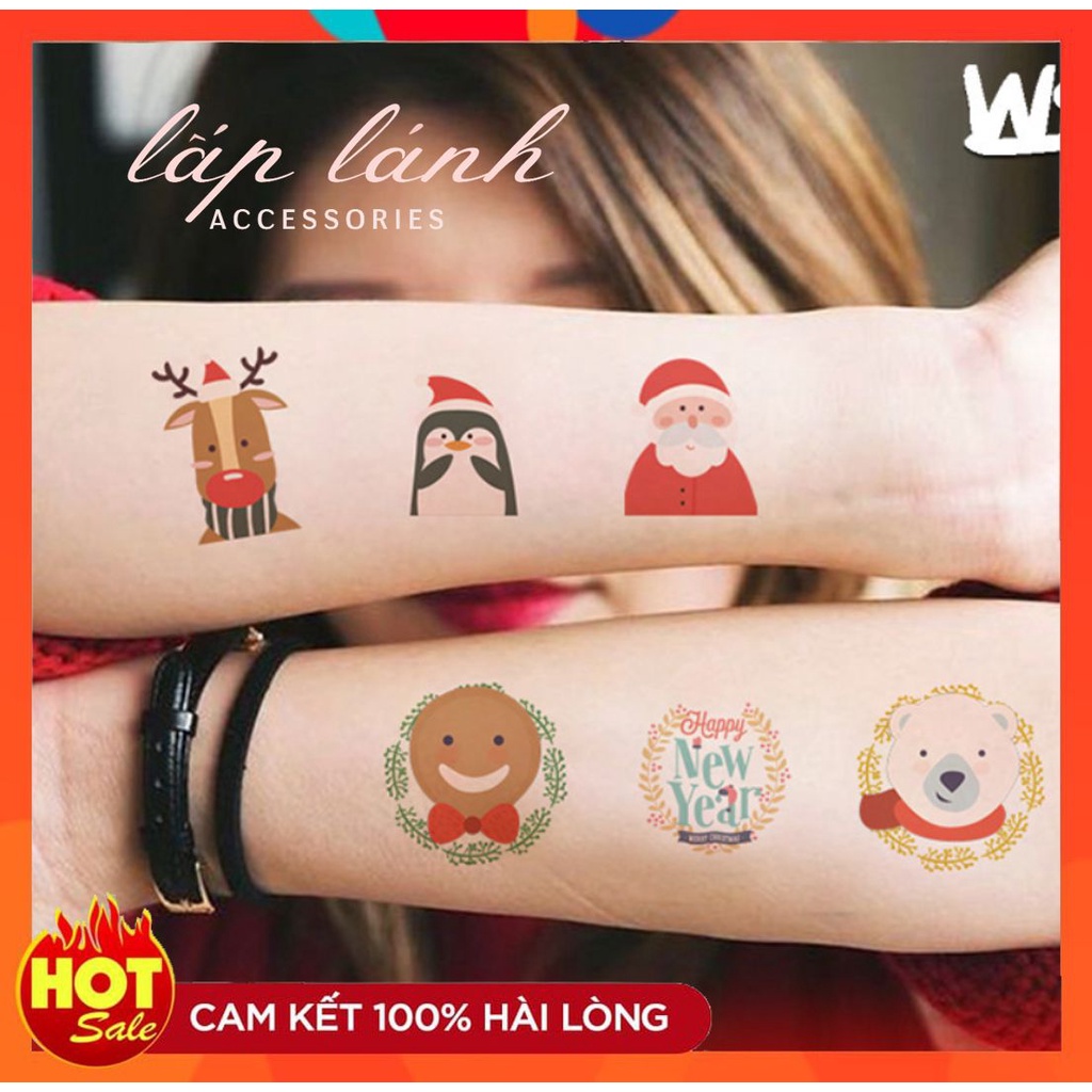 [CÓ SẴN] HÌNH XĂM DÁN TẠM THỜI PHONG CÁCH NOEL GIÁNG SINH THỜI TRANG NỔI BẬT 222HX002