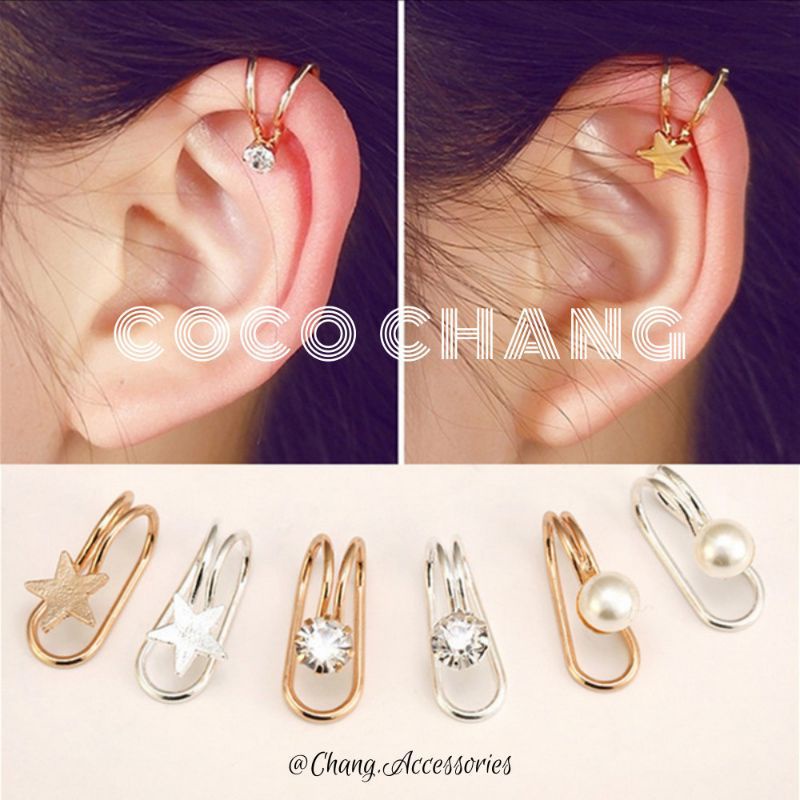 Khuyên tai kẹp vành nam nữ không cần bấm lỗ phong cách thời trang  cocochang shop