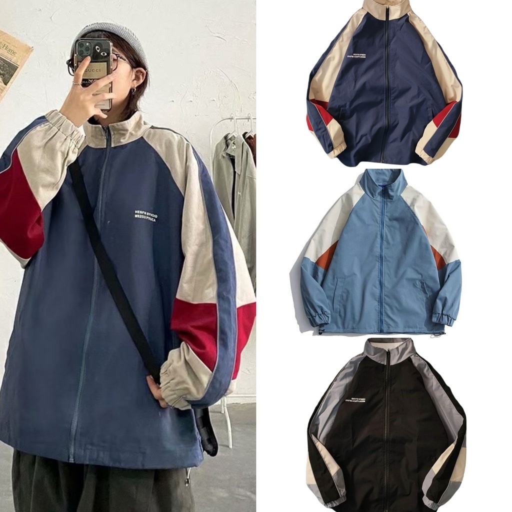 Áo Khoác Dù HEBFN LOGO Nam Nữ Ulzzang Unisex Form Rộng Bomber TRƠN Jacket - F.s.shop68