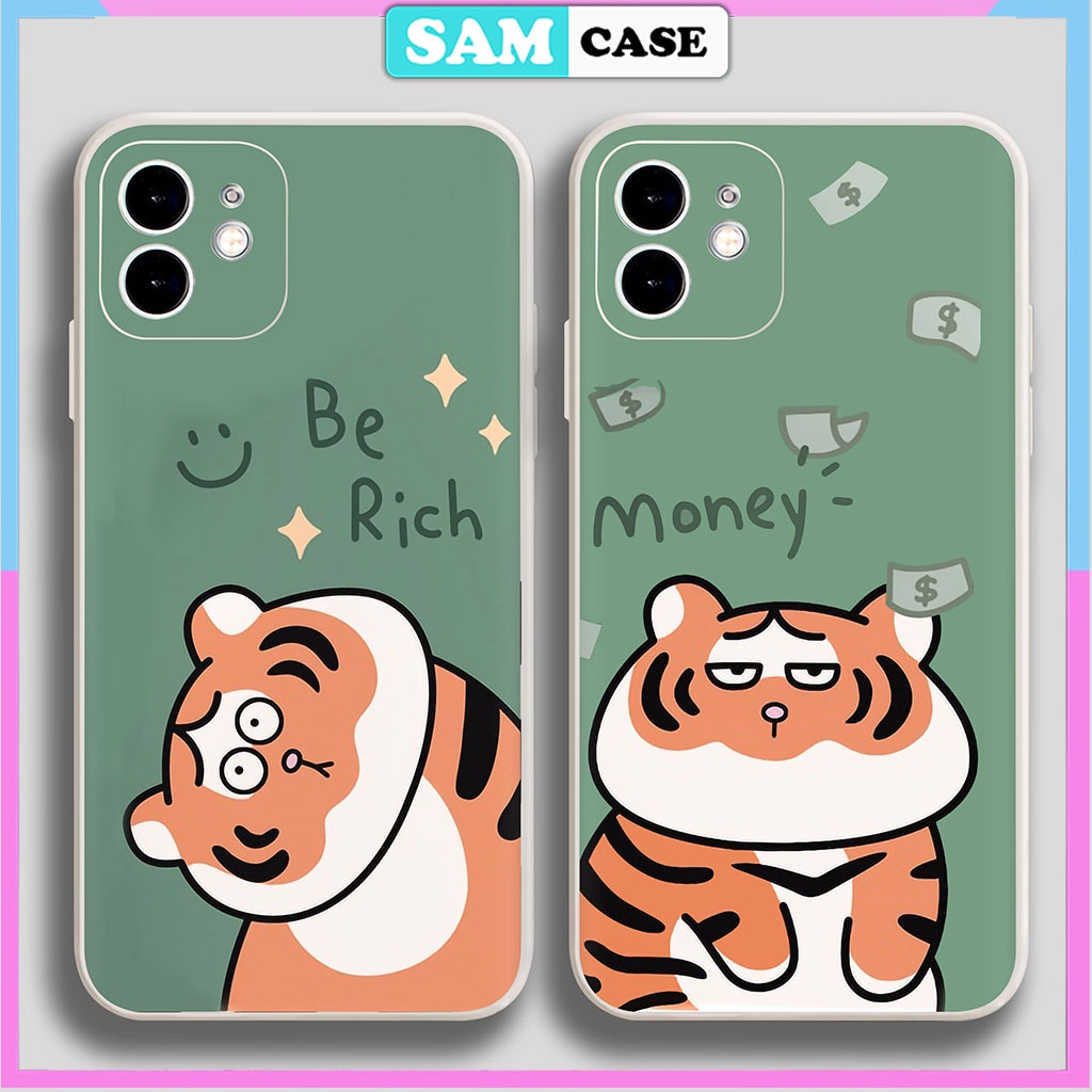 Ốp lưng iPhone 6/6s/7/8/X/XS/11/12/13/14 Pro Plus Max viền vuông chống sốc bảo vệ camera silicon mềm Hổ cute dễ thương