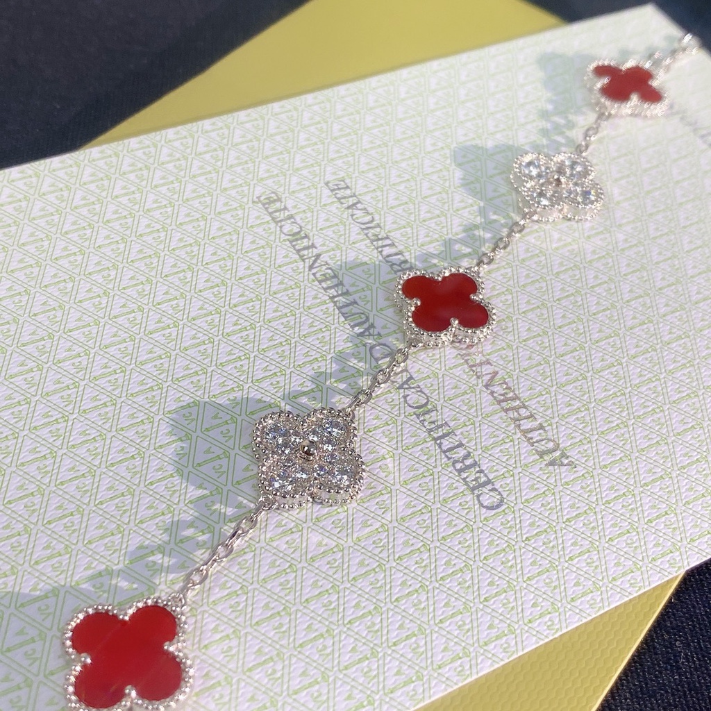 Vòng tay cỏ ba lá 925 vàng hồng Vòng đeo tay nữ