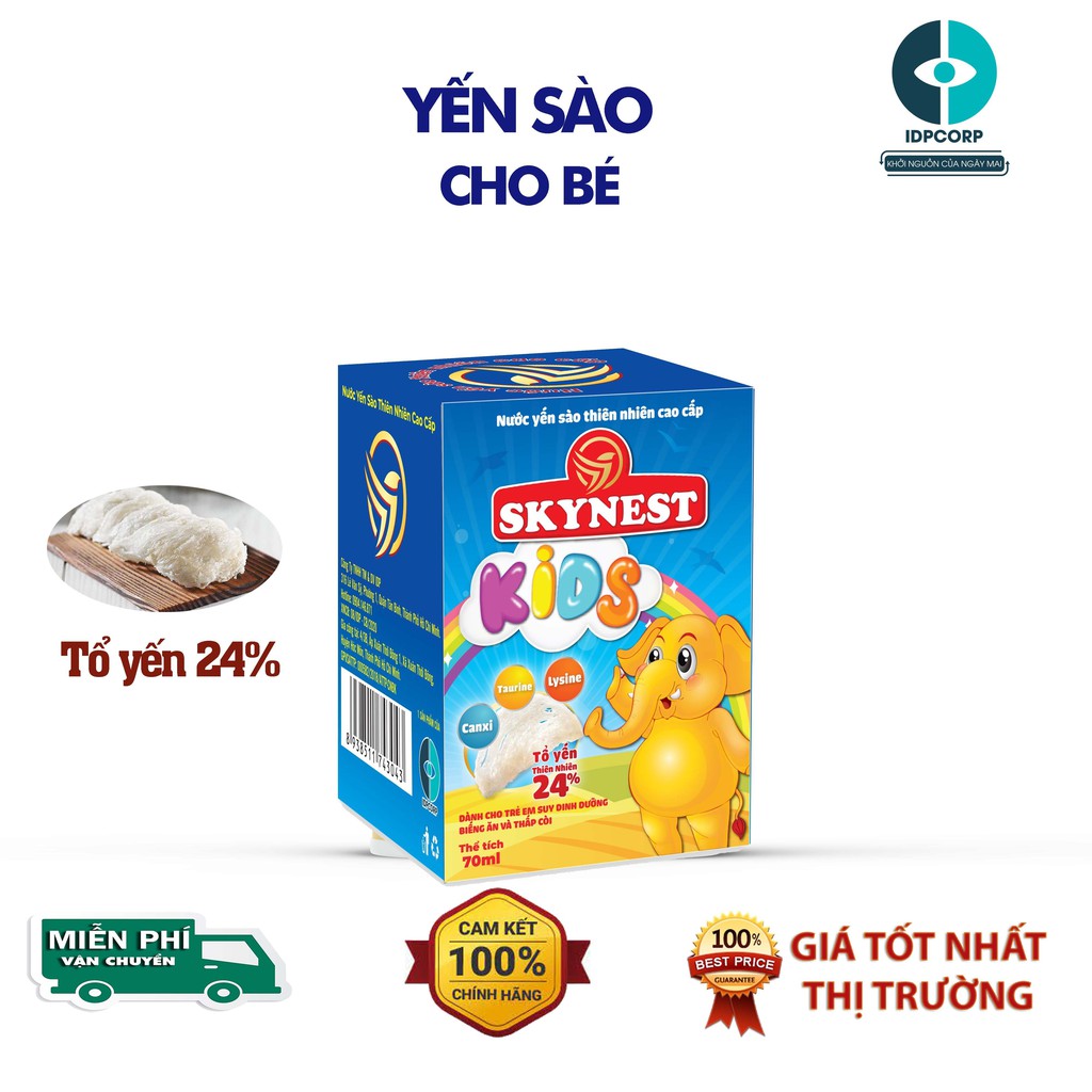 Hộp Yến sào I,NEST cho bé từ 6 tháng-10 tuổi. 1 Hộp/6 Lọ. (1 Lọ x 70ml; 12 Hộp/ 1Thùng). Có đường. Shop SuBo