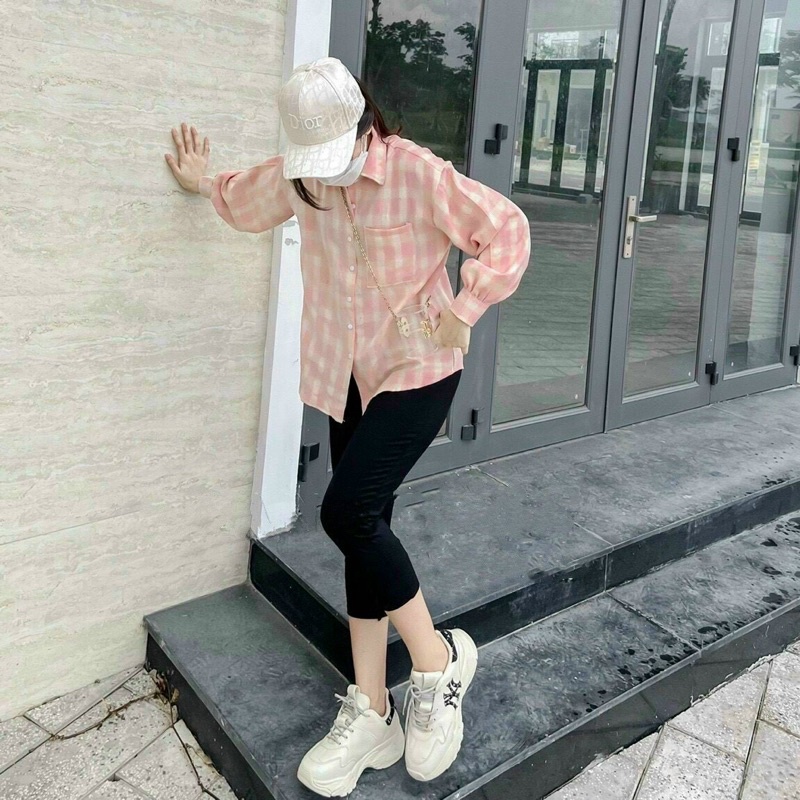 Áo sơ mi sọc phom rộng chất đẹp