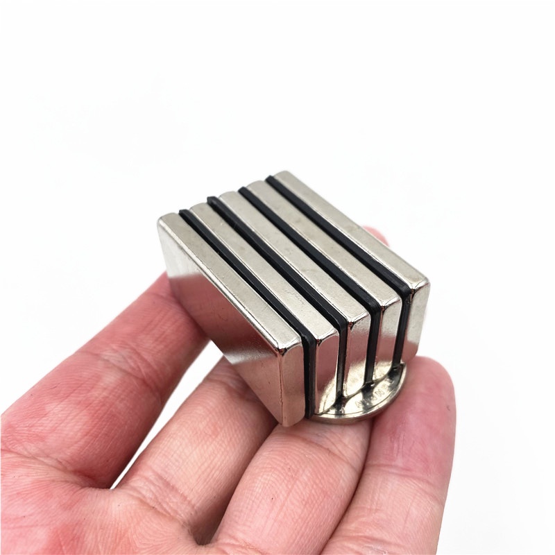 Nam châm đất hiếm 40x20x5mm siêu mạnh mạ bạc Niken
