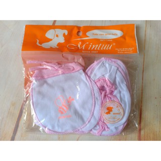 Set bao tay bao chân cột dây trắng Mintuu