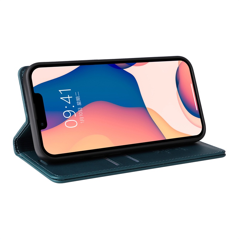 Ốp Điện Thoại Da PU Nắp Gập Từ Tính Kiểu Ví Đựng Thẻ Sang Trọng Cho iPhone 13 Mini 14 Pro Max 14 Plus
