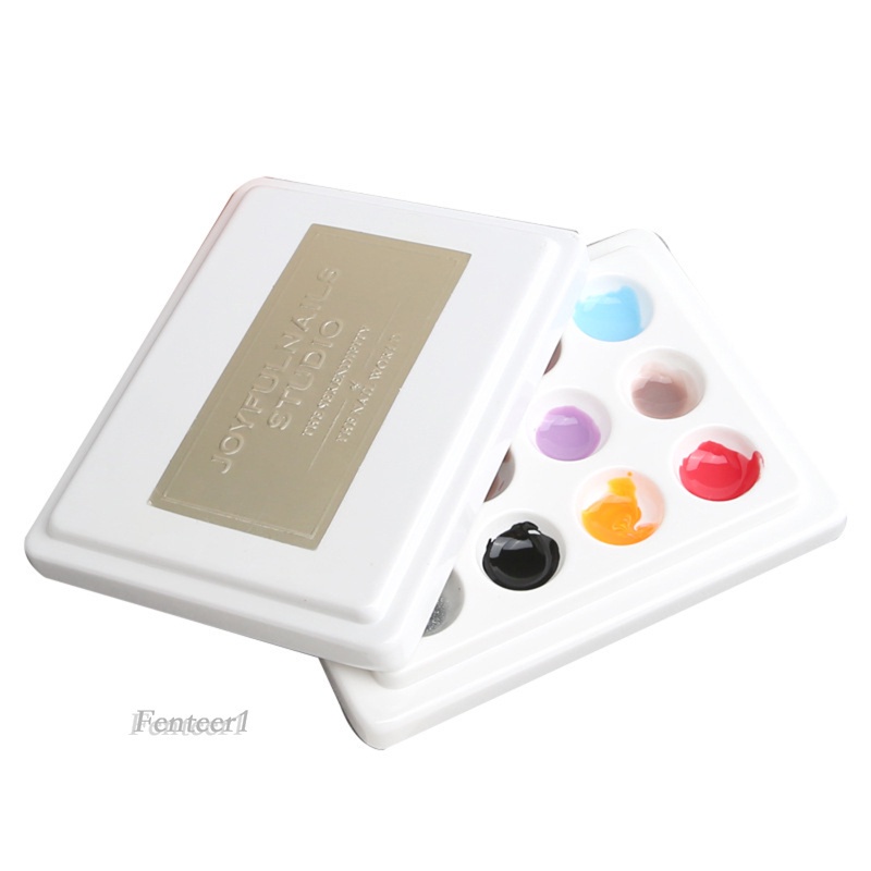 [Fenteer1] Bảng Pha Màu Nước Gouache Bằng Sứ Có Vỏ Dễ Vệ Sinh