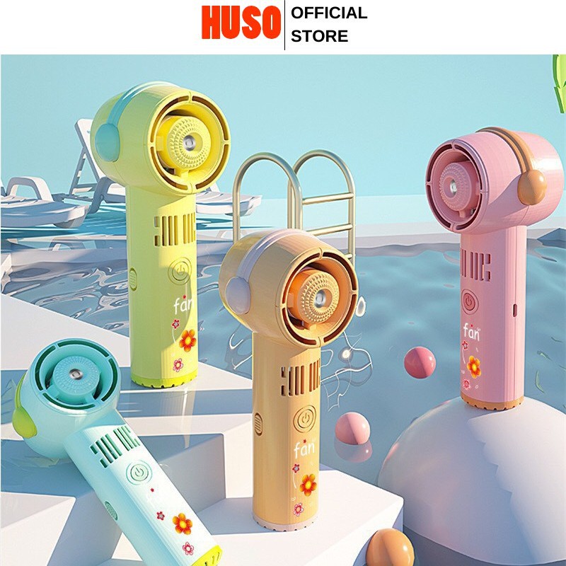 Quạt Phung Sương Cầm Tay Cánh Âm - Quạt Mini Tích Điện Phun Sương Hơi Nước Tạo Ẩm 500mAh - HUSO | BigBuy360 - bigbuy360.vn