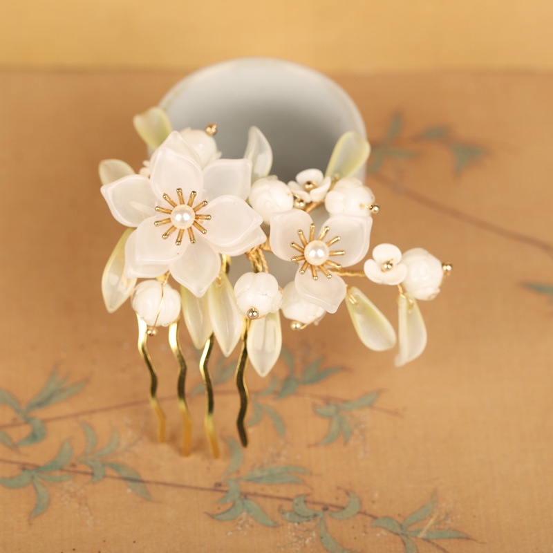 [Hàng Mới Về] Kẹp Cá Mập Phong Cách Trung Hoa Cổ Điển Phối Tua Rua Trang Trí