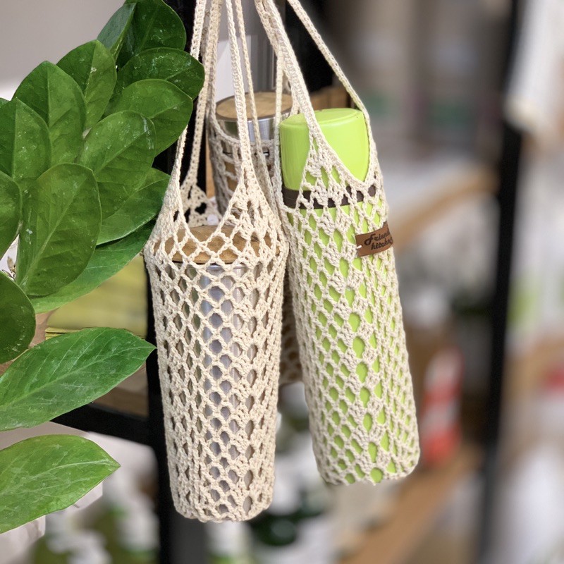 Túi lưới sợi cotton đựng bình nước móc thủ công Friendly Kitchen