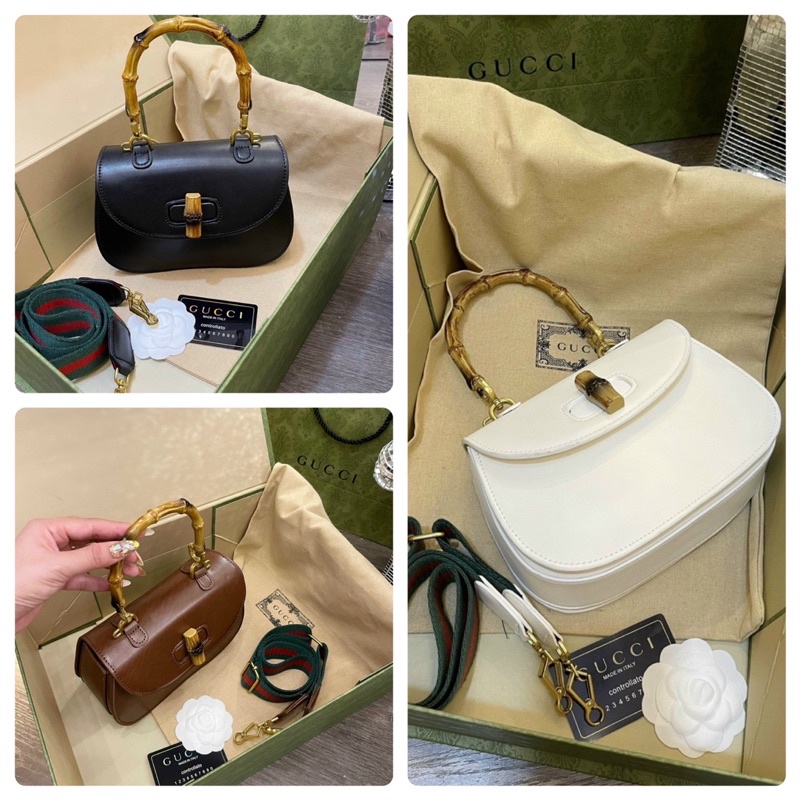 sale Túi xách nữ cầm tay đeo chéo G/C quai trúc size 21