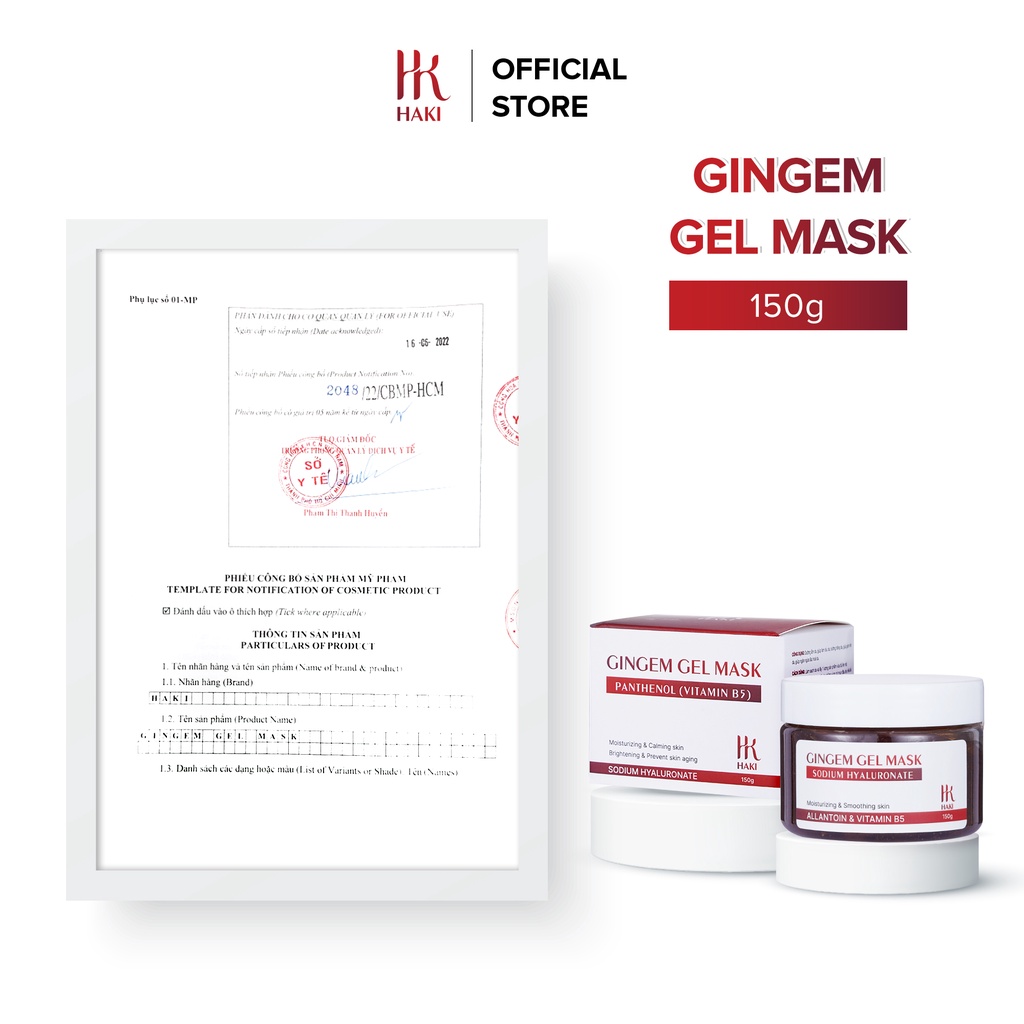 Mặt Nạ Dưỡng Ẩm Dưỡng Trắng HAKI Haki Gingem Mask 150g