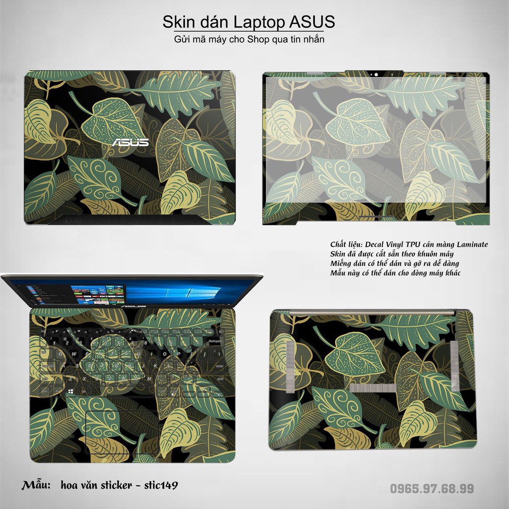 Skin dán Laptop Asus in hình Hoa văn sticker _nhiều mẫu 25 (inbox mã máy cho Shop)