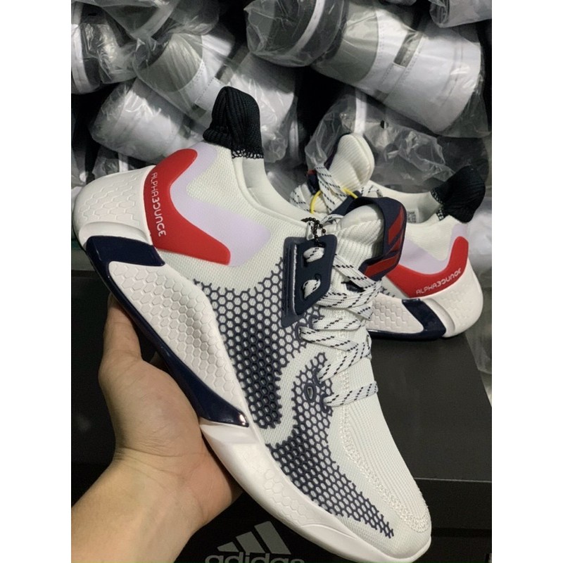 Giày alphabounce 2021 trắng đỏ hàng cao cấp