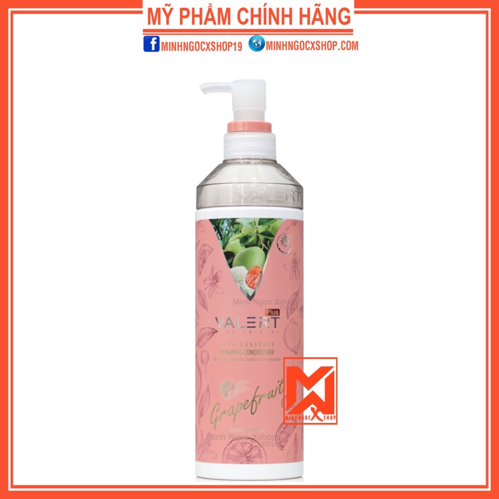 Dầu xả bưởi VALERT GRAPEFRUIT PLUS chống rụng kích mọc tóc phục hồi hư tổn 850ml chính hãng