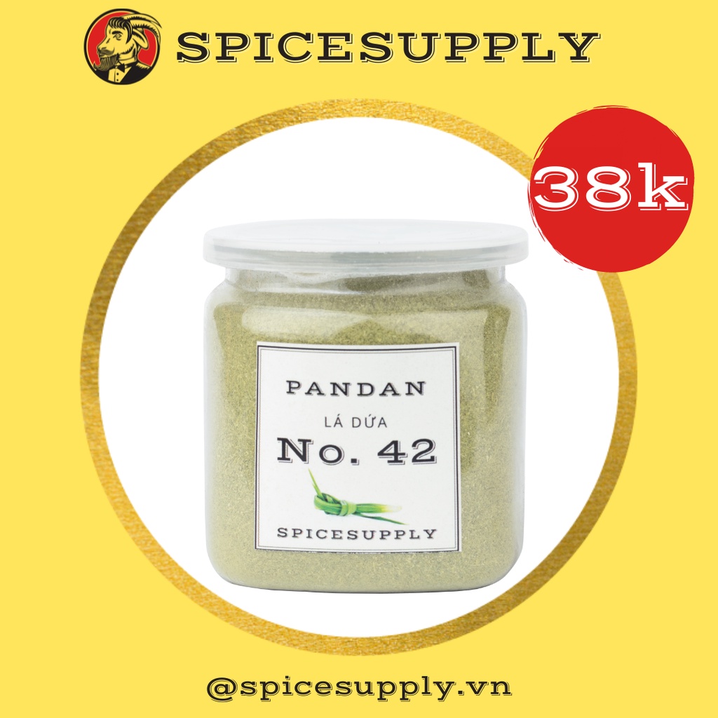 Pandan Powder bột Lá Dứa Lá nếp nguyên chất màu 100% tự nhiên Hũ 120ml