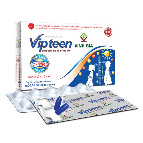 Vipteen Vinh Gia - Nâng cao tầm vóc Việt, Tăng chiều cao cho trẻ, Giảm ốm vặt, Tăng sức đề kháng cho trẻ