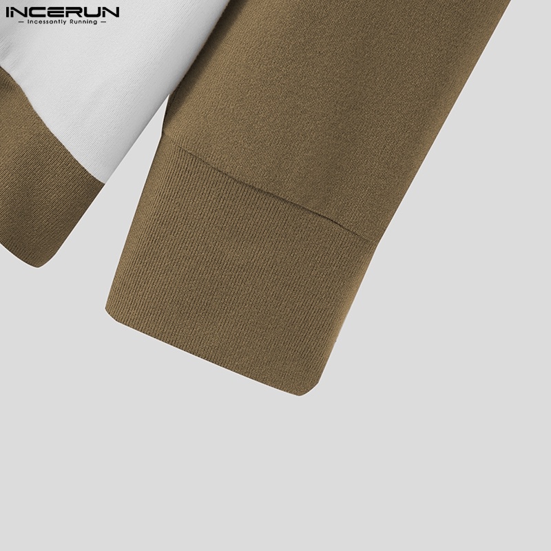 Áo khoác kimono INCERUN dệt kim tay dài dáng rộng cài nút thời trang cho nam giới tùy chọn màu sắc