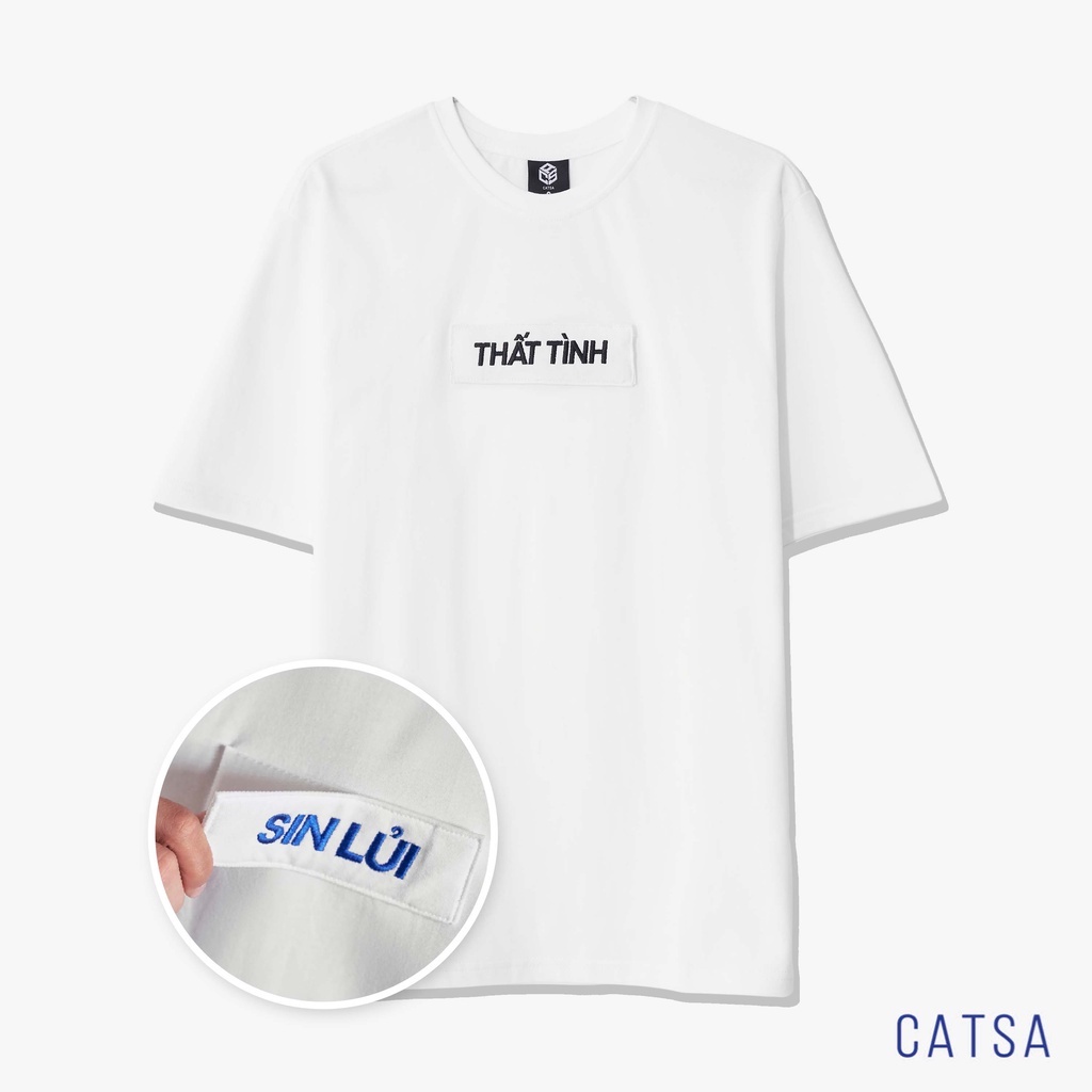 Áo Thun Unisex Tâm Trạng Oversize Hài Hước Chất Cotton Mềm Mại Kèm Miếng Dán Tiện Lợi 2 Màu Đen Trắng ATN312 - ATN313