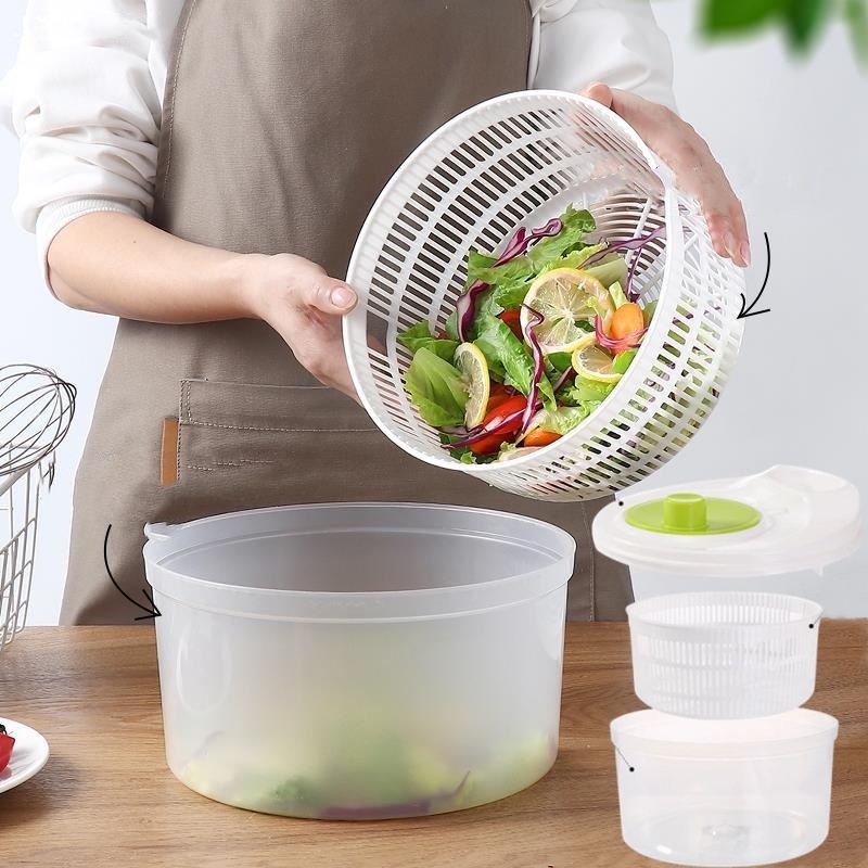 Rổ Xoay Rửa Rau Củ Quả Đa Năng Tiết Kiệm Không Gian Cho Nhà Bếp