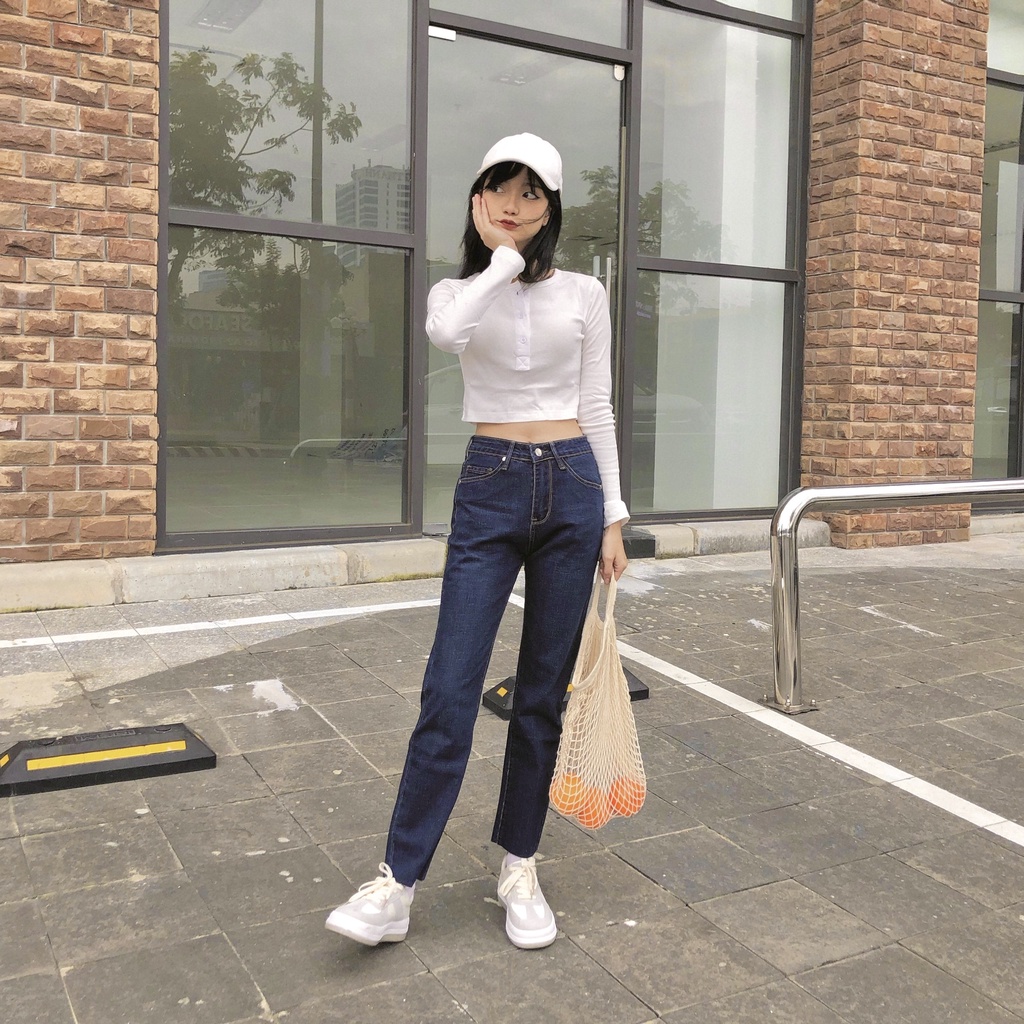 Quần Ống Loe Kiểu Cắt Lai Màu Xanh Than LCL-106