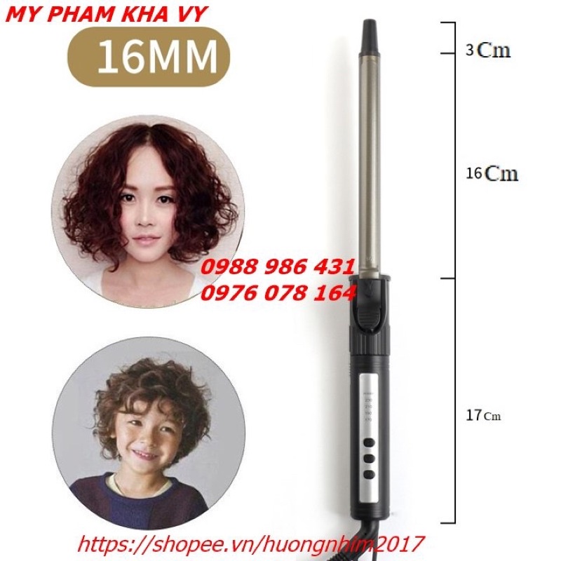 Máy uốn xoăn sóng hàn quốc, Máy uốn xoăn giả phi 9mm 13mm 16mm 19mm 22mm 25mm 28mm 32mm 38mm chuyên salon