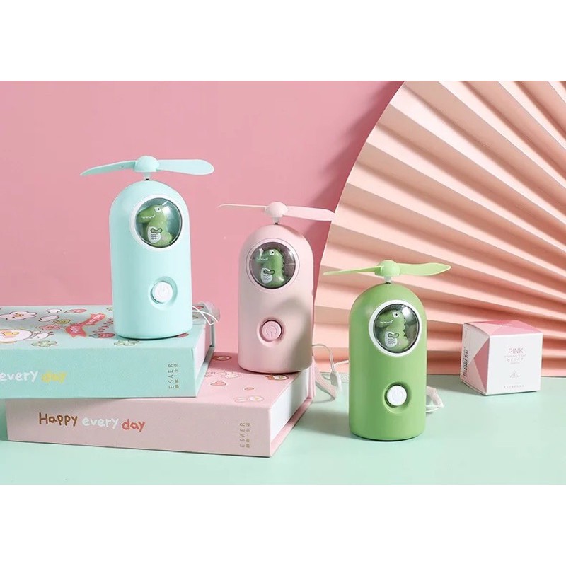 Quạt Mini Tích Điện Cầm Tay Có Đèn Mẫu Mới Khủng Long (kèm sạc) | BigBuy360 - bigbuy360.vn