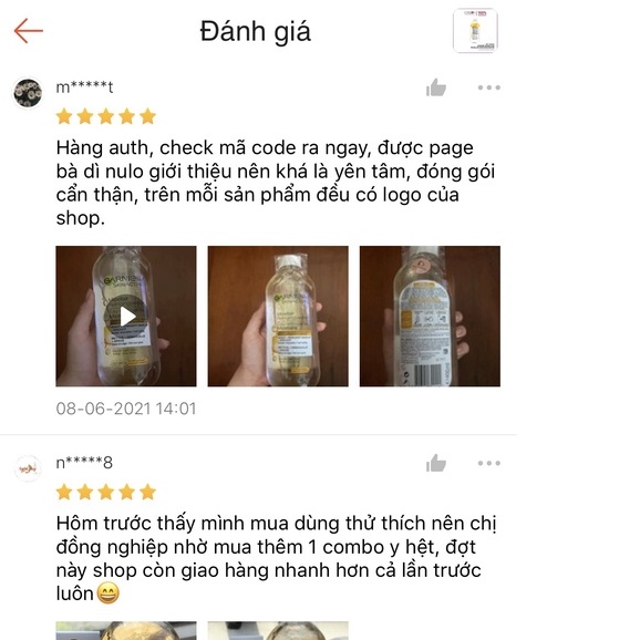 Nước tẩy trang Garnier vàng cho da mụn - tổn thương