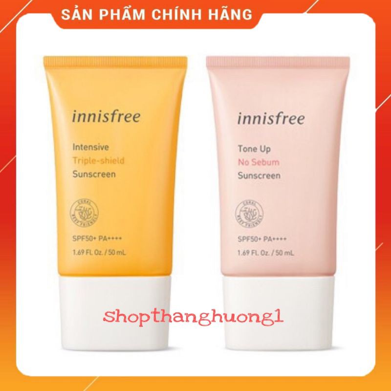 ❤𝙁𝙧𝙚𝙚𝙨𝙝𝙞𝙥❤Bộ sản phẩm kem chống nắng innisfree nâng tone bảo vệ da SPF50+