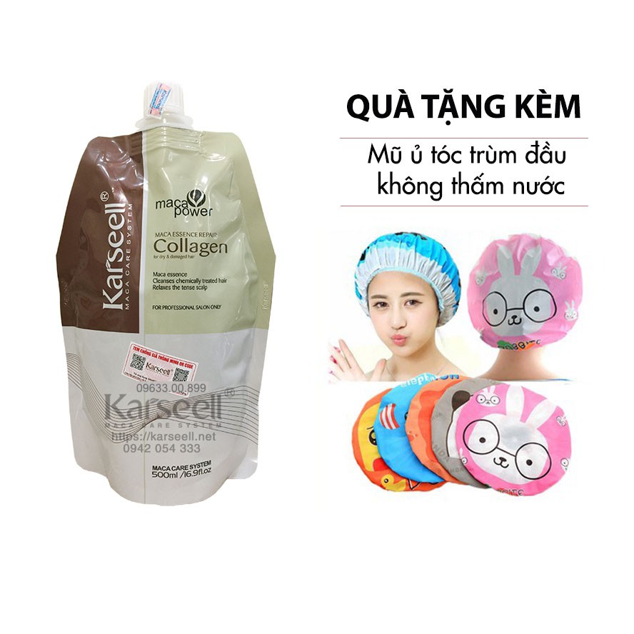 [HÀNG CHÍNH HÃNG - CÓ TEM COD] - Kem Ủ tóc collagen Karseell 500ml - Phục hồi tóc hư tổn,tóc chết siêu mượt