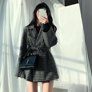 (ORDER) ÁO DẠ KẺ THẮT NƠ KÈM ẢNH THẬT