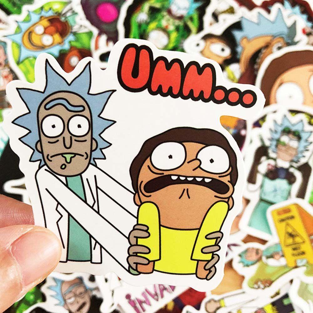 PEWANY Gói 50 Miếng Dán Hình Rick Và Morty Trang Trí Sổ Tay