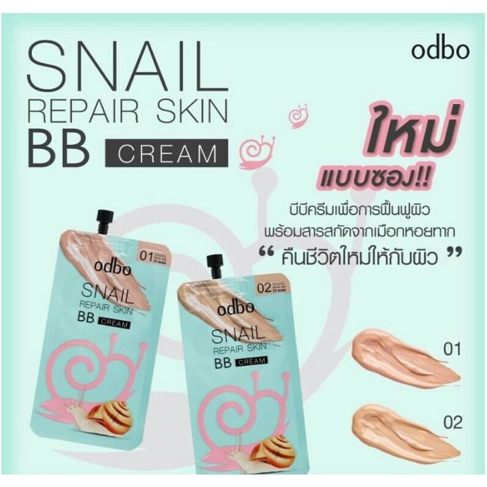 [HOT] Kem BB Cream Odbo Snail Repair Skin Tip 10ml