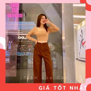 Set Áo Cổ Vuông + Quần Nữ  Ống Rộng