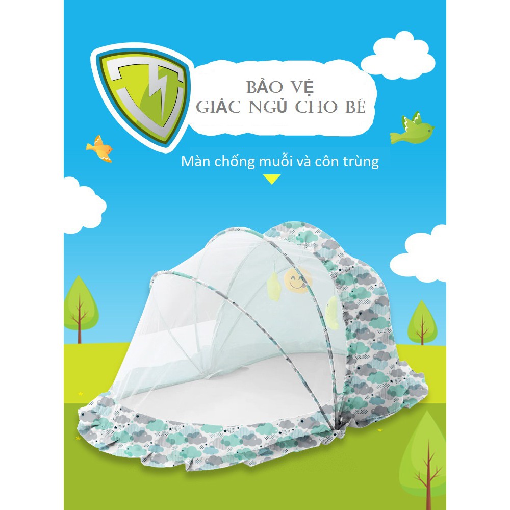 Màn chụp gấp gọn Size S dày dặn chống muỗi cho bé dễ gấp gọn, chất liệu mịn màng, êm ái