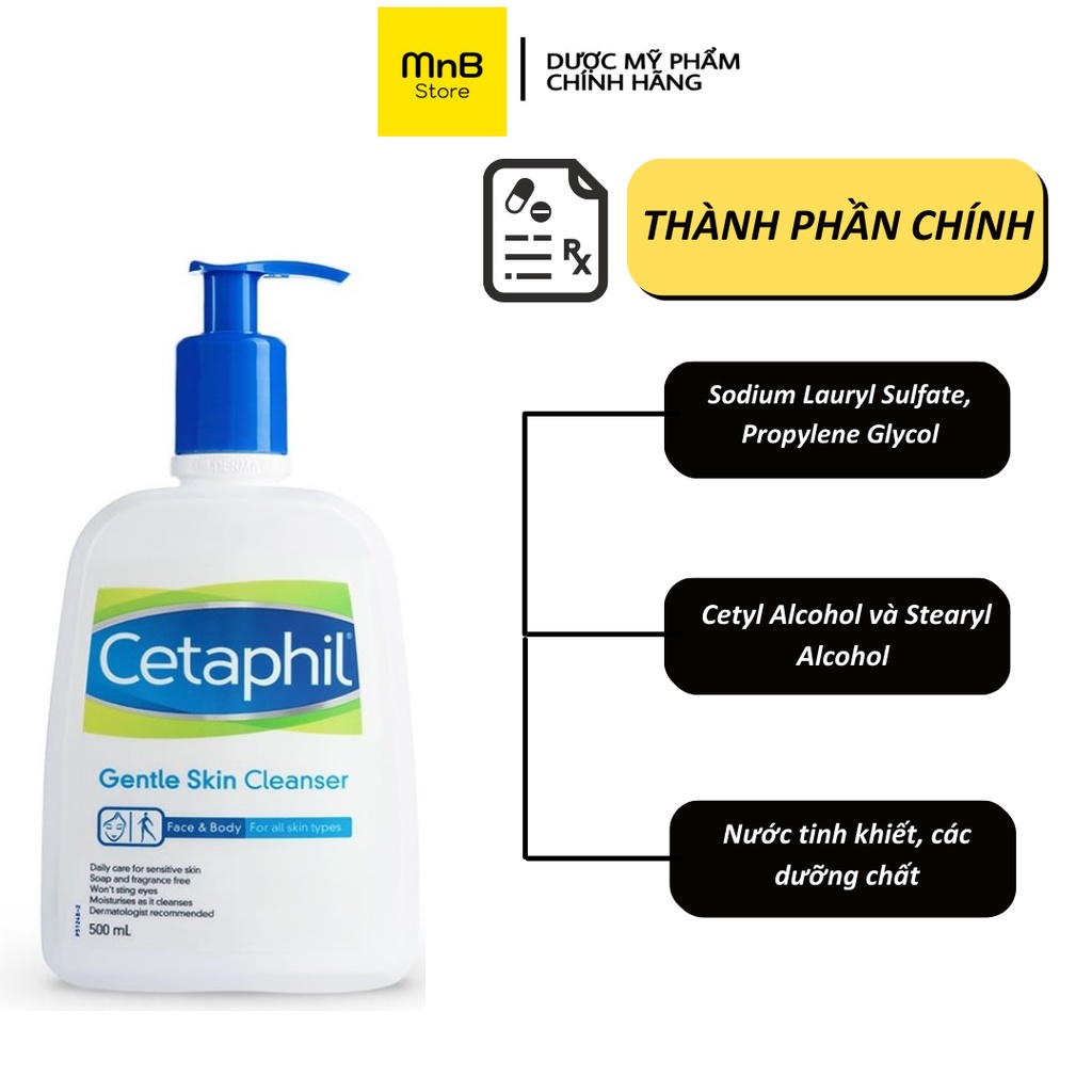 Sữa rửa mặt Cetaphil Gentle Skin Cleanser cho da nhạy cảm và lành tính 500ml