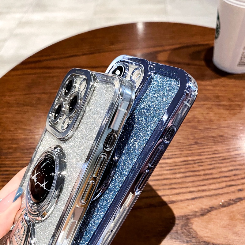 Ốp Điện Thoại Trong Suốt Chống Sốc Lấp Lánh In Hình Phi Hành Gia 3D Cho iPhone 11 12 13 Pro Max