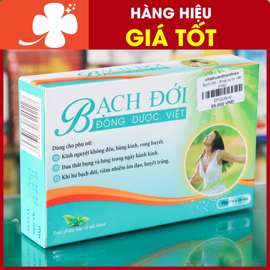 Bạch đới Đông Dược Việt – Hỗ trợ điều hòa kinh nguyệt, giảm viêm nấm âm đạo (Hộp 30 viên)