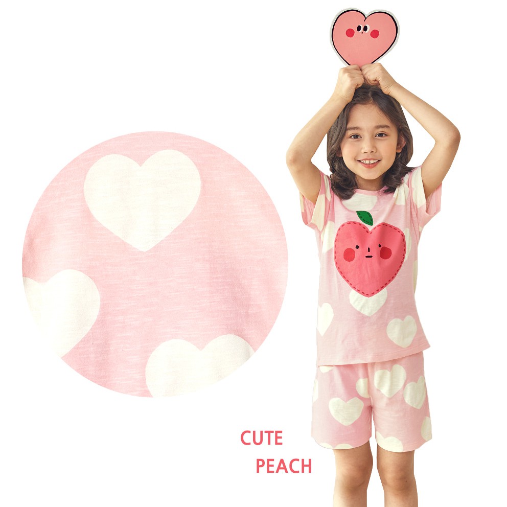 Đồ bộ ngắn tay quần áo thun cotton mịn mặc nhà mùa hè cho bé gái Unifriend Hàn Quốc U3025