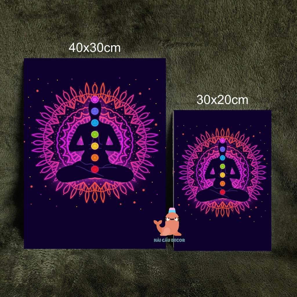 (Nhiễu mẫu) Tranh treo tường Luân xa - Tranh treo không đinh - Chakras