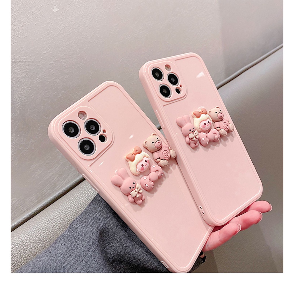 Ốp Điện Thoại tpu Dẻo Họa Tiết Cô Gái Màu Hồng Cho iPhone X XS XR XS max 7Plus 8Plus