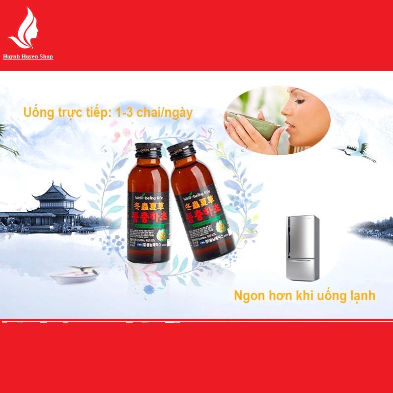 [chính hãng] Hộp 10 chai nước đông trùng hạ thảo Hàn Quốc 100ml/chai