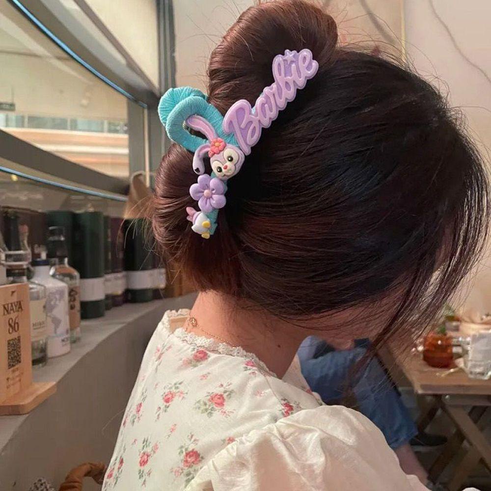 Kẹp Tóc Đuôi Ngựa Mặt Hình Gấu Hoạt Hình Lấp Lánh Hợp Thời Trang Cho Nữ