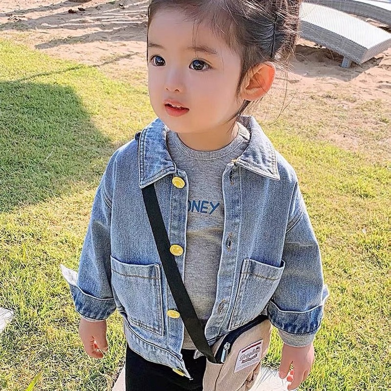Áo Khoác Denim Thời Trang Xuân Thu Cho Bé