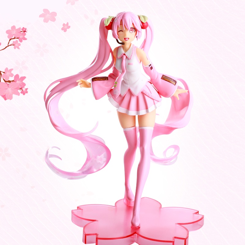 Mô Hình Nhân Vật Hoạt Hình Hatsune Miku Mô Hình Đồ Chơi Nhân Vật Hatsune Miku Bằng PVC Màu Hồng Sakura