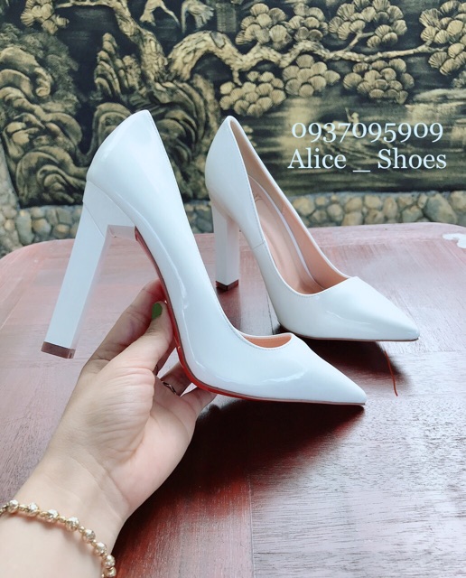 ( Hình Thật ) Giày Cao Gót Vuông 10P - VNXK Cao Cấp - Full Size 34-40