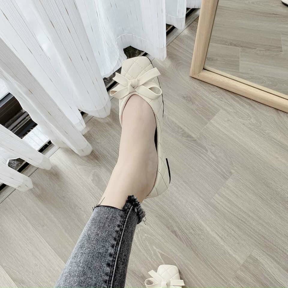 Giày hài bệt phối nơ chất đẹp êm chân