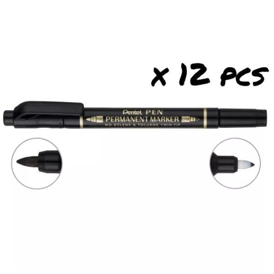 Bút Dạ Dầu 2 Đầu Pentel - N75W Nét Nhỏ 0.3mm, 0.8mm / Bút Dạ Kính Viết Trên Mọi Bề Mặt, Chất Liệu